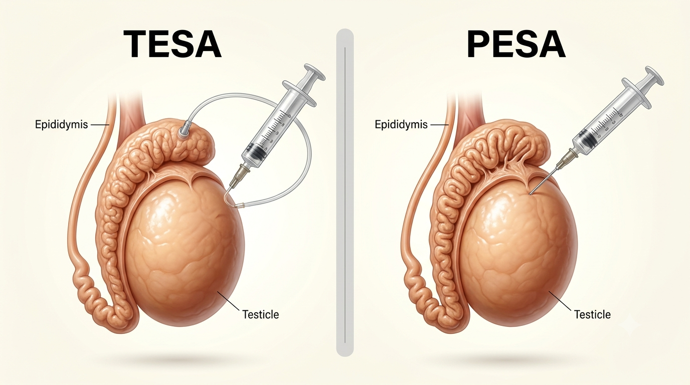 TESA vs PESA Surgical Sperm Retrieval Procedure Infographic